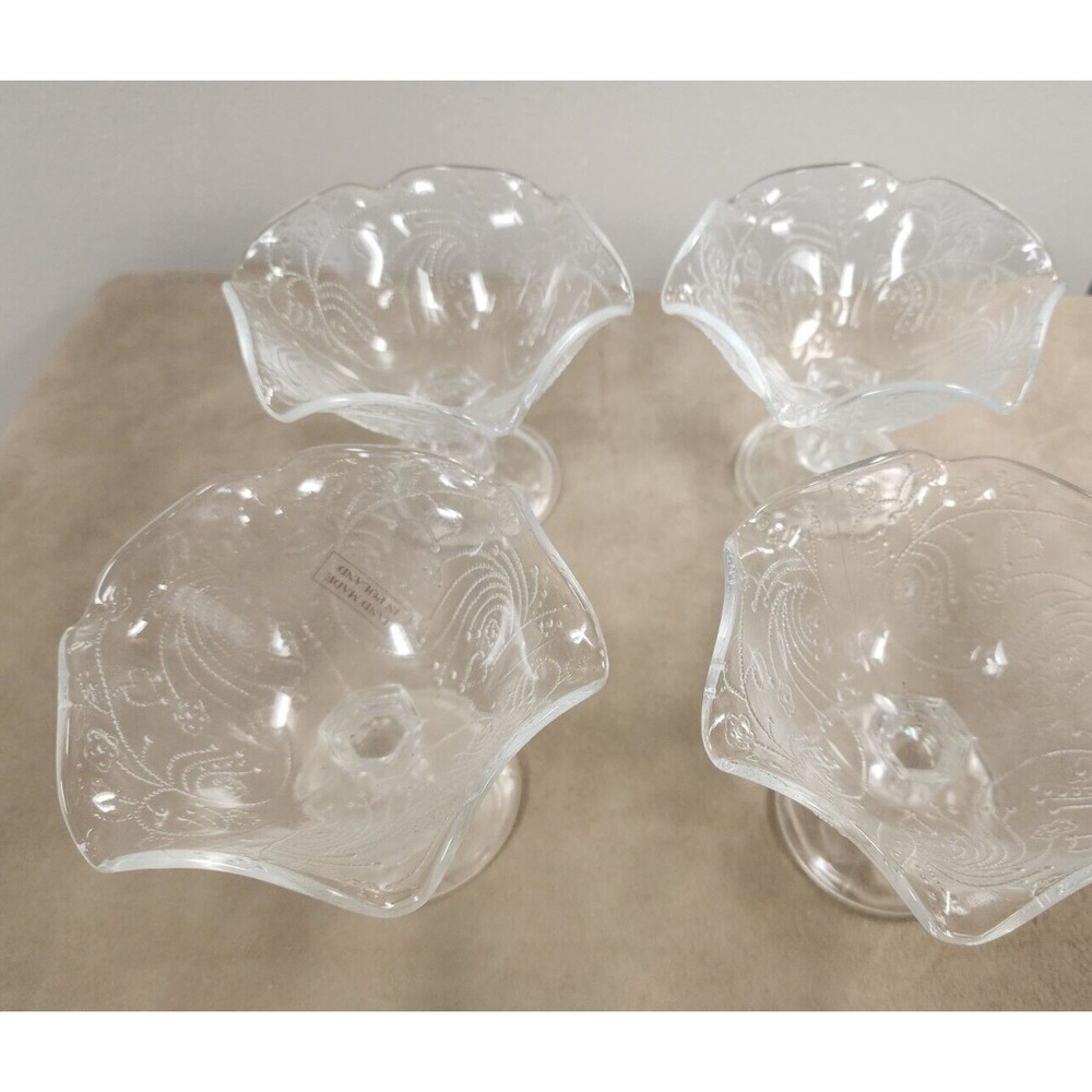 Southern Living at Home Victoria Pressed Glass Compotes Bowls Set of 4
